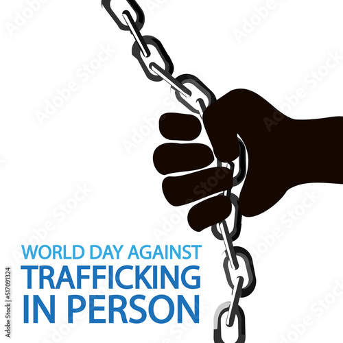 World day against trafficking in person, vector art illustration.