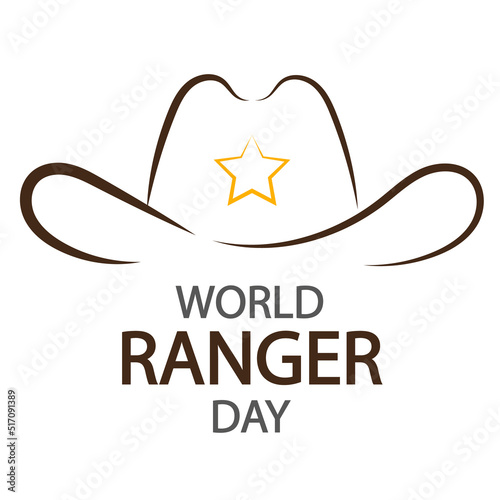 World ranger day hat, vector art illustration.