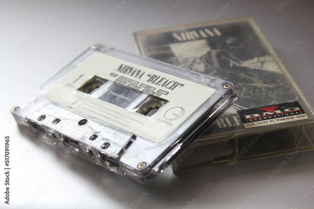Bangkok, Thailand - 09 February 2022 : 90's cassette tape of