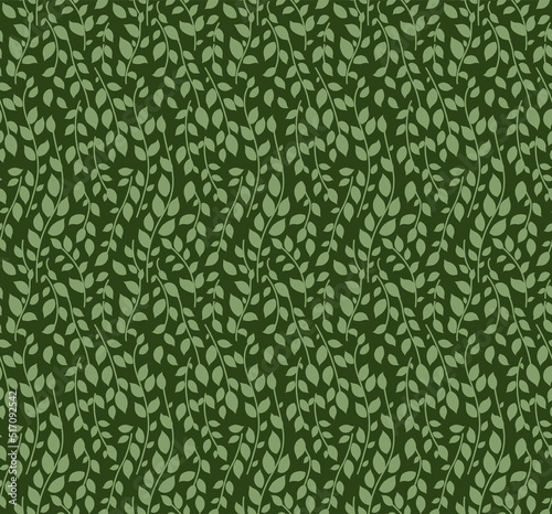 Japanese Leaf Zigzag Wave Vector Seamless Pattern