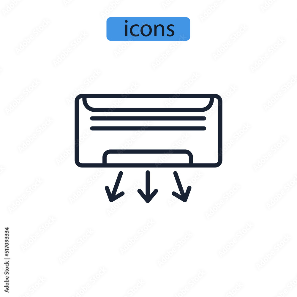 air conditioning icons symbol vector elements for infographic web air conditioning icons symbol vector elements for infographic web
