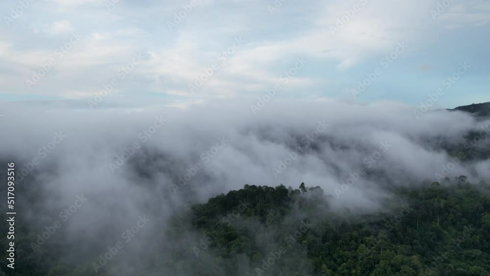 Top view Morning Mist and View Point with Layers of Mountains Top view Morning Mist and View Point with Layers of Mountains