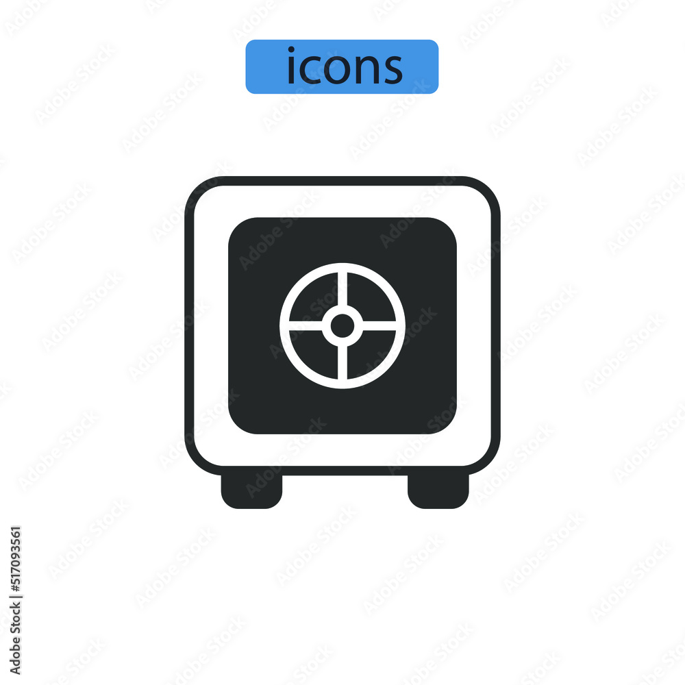 Safe icons symbol vector elements for infographic web Safe icons symbol vector elements for infographic web