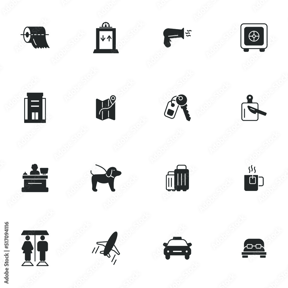 hotel service icons set . hotel service pack symbol vector elements for infographic web hotel service icons set . hotel service pack symbol vector elements for infographic web