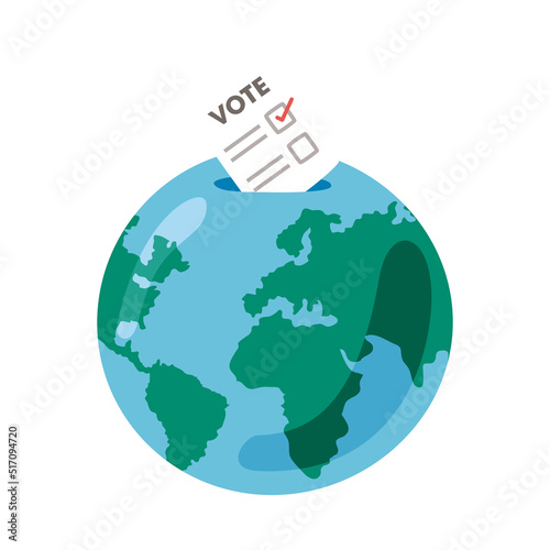 vote card in earth planet