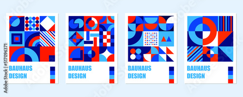 cover collection Colorful geometric bauhaus background