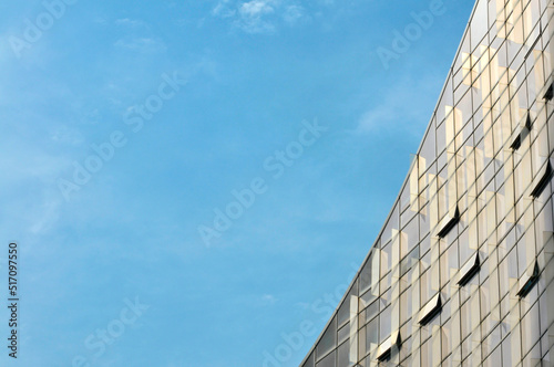 modern office building in sky
