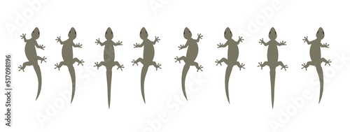 Lizard Gecko Climbing Moving Animation Sequence Cartoon Vector