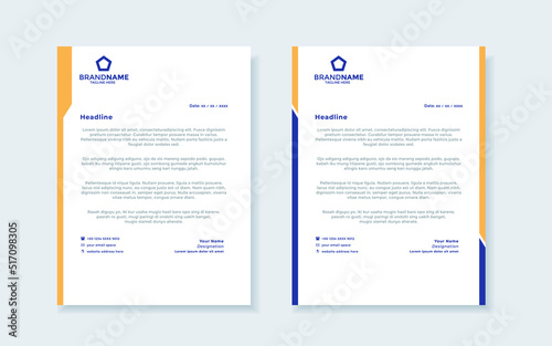 Abstract corporate modern letterhead template design 