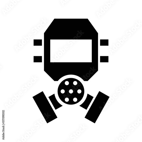 Gas mask icon, full black. Vector illustration, suitable for content design, website, poster, banner, or video editing needs