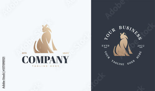 Simple elegant cat logo design