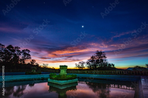 Scenery sunrise in the morning at The Romklao Botanical Garden (Queen Sirikit Botanic Garden) Phitsanulok province, Thailand.