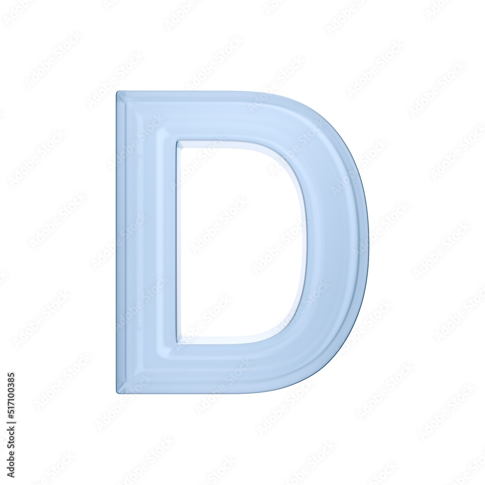 Character D on white background. Isolated 3D illustration Character D on white background. Isolated 3D illustration