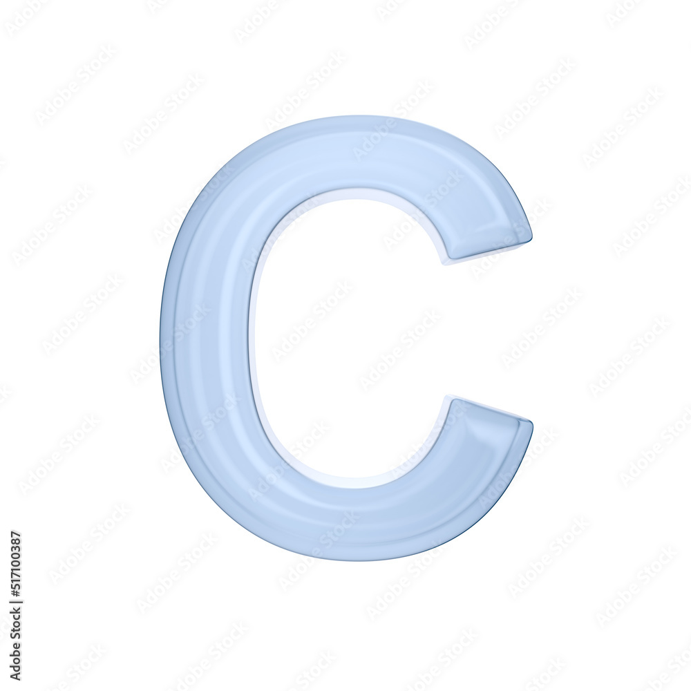 Character C on white background. Isolated 3D illustration Character C on white background. Isolated 3D illustration