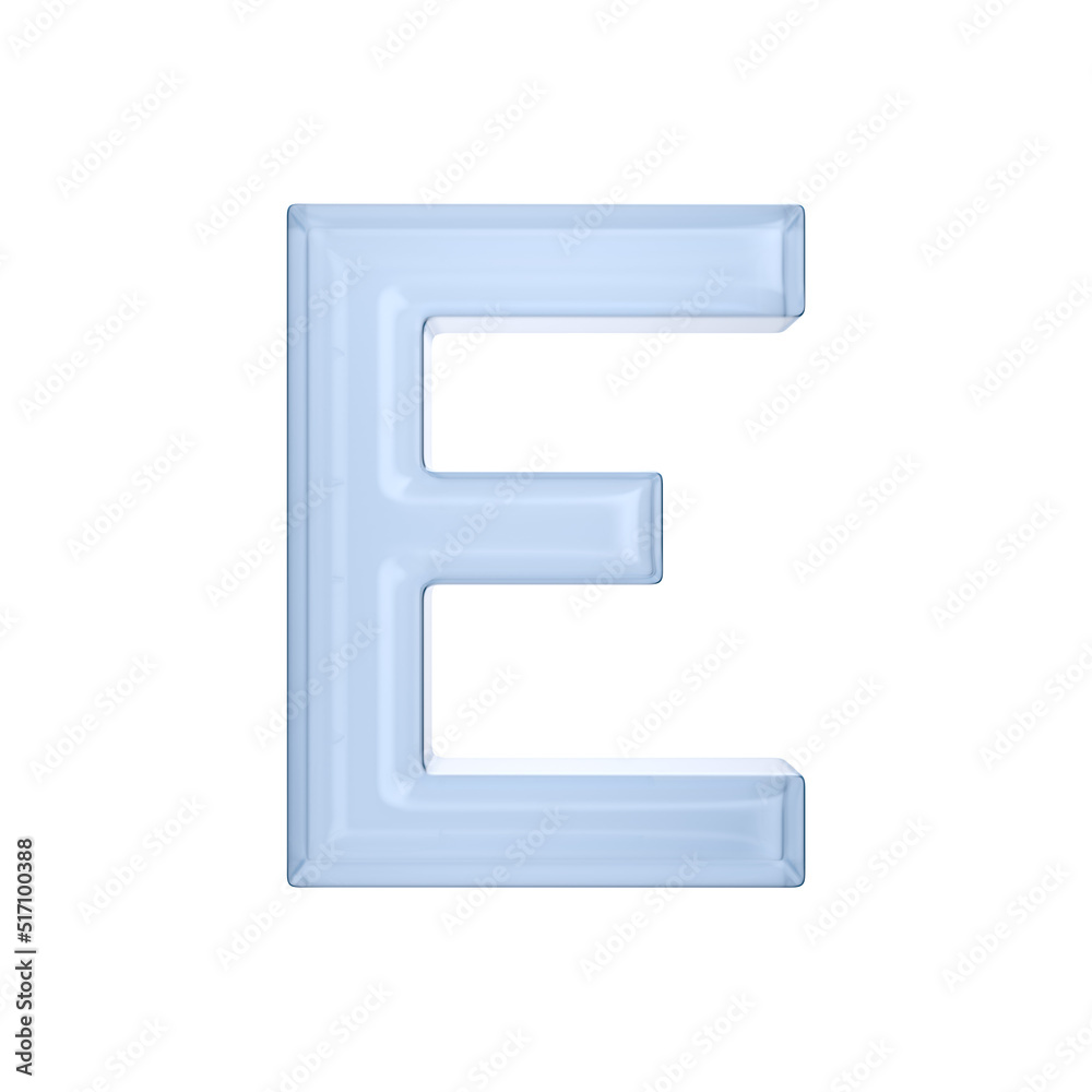 Character E on white background. Isolated 3D illustration Character E on white background. Isolated 3D illustration