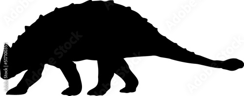 Isolated Dinosaur Silhouette in Vector
