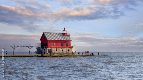 Grand Haven has a great pier and 2 lighthouses on the pier inner light house is built in 1905. photo
