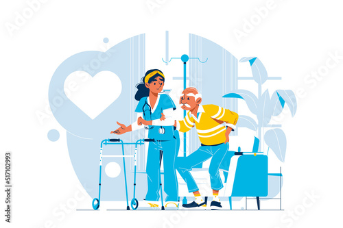 Medical care for elderly male character