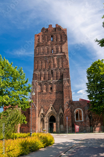 Church of St Nicholas ruins in Glogow, town in Lower Silesian Voivodeship, Poland.