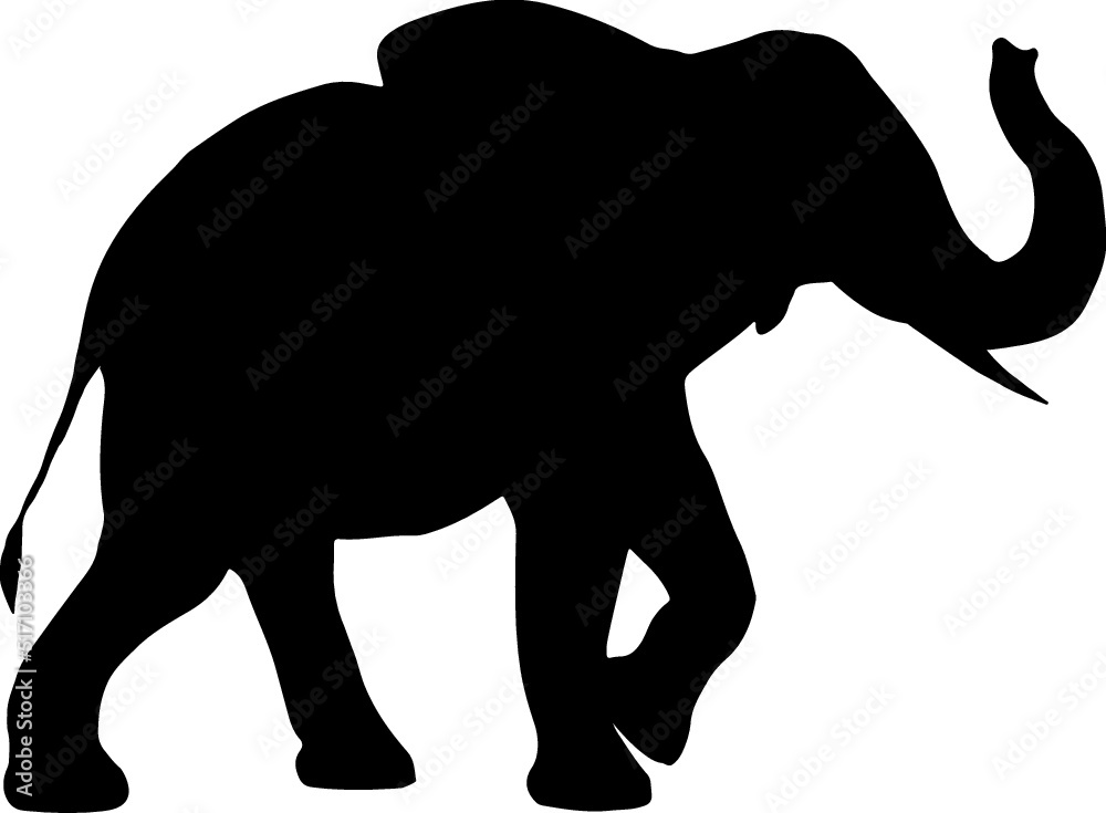 Isolated Elephant Silhouette in Vector Isolated Elephant Silhouette in Vector