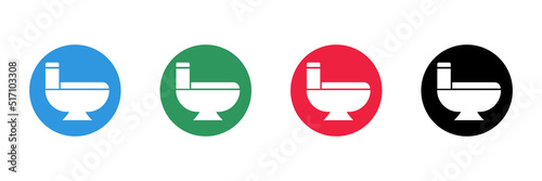 Toilet Icon Set. Toilet. Toilet seat. Vector.