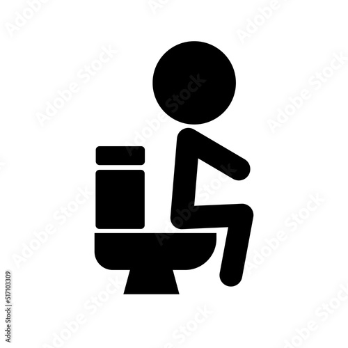 A person urinating in a toilet. Bathroom symbol. Vector.