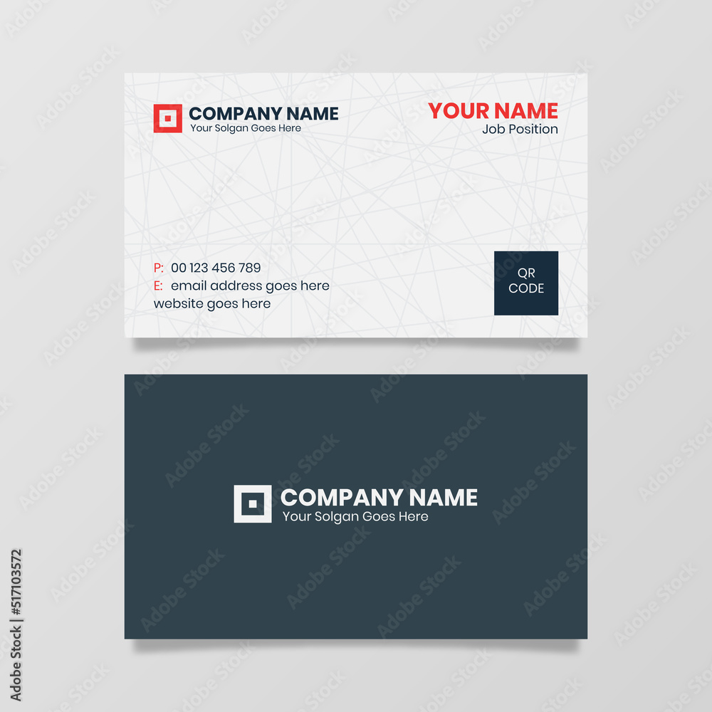 Modern Business Card Template Design, Blue and White Professional Corporate Vector Visiting Card Modern Business Card Template Design, Blue and White Professional Corporate Vector Visiting Card