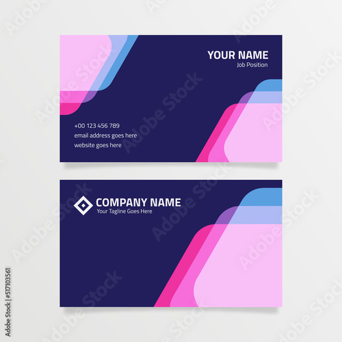 Modern Trendy Neon Color Style Business Card Template Design