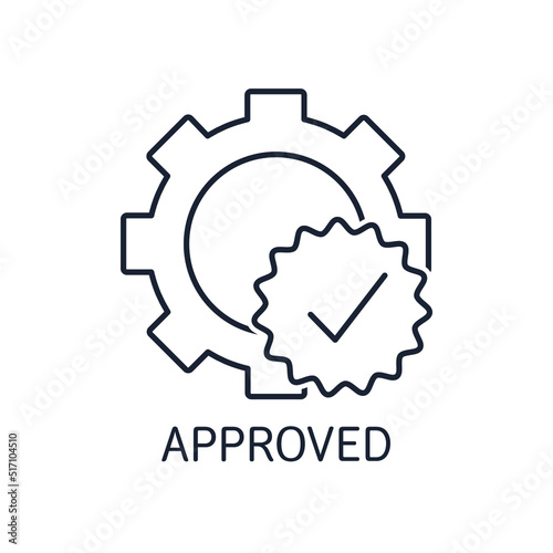 Approved process.Vector linear icon isolated on white background.