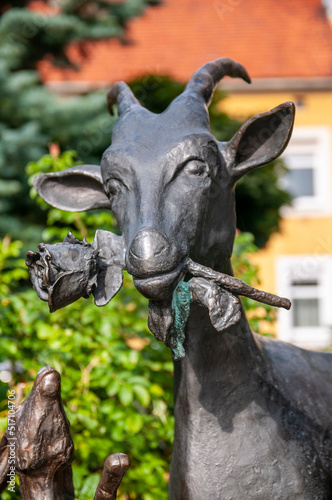 Sculpture of goat in Dolsk
