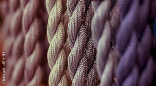 Abstract close up of colorful rope for background or backdrop.