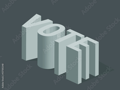 Vote typhograpy trendy 3d graphic design