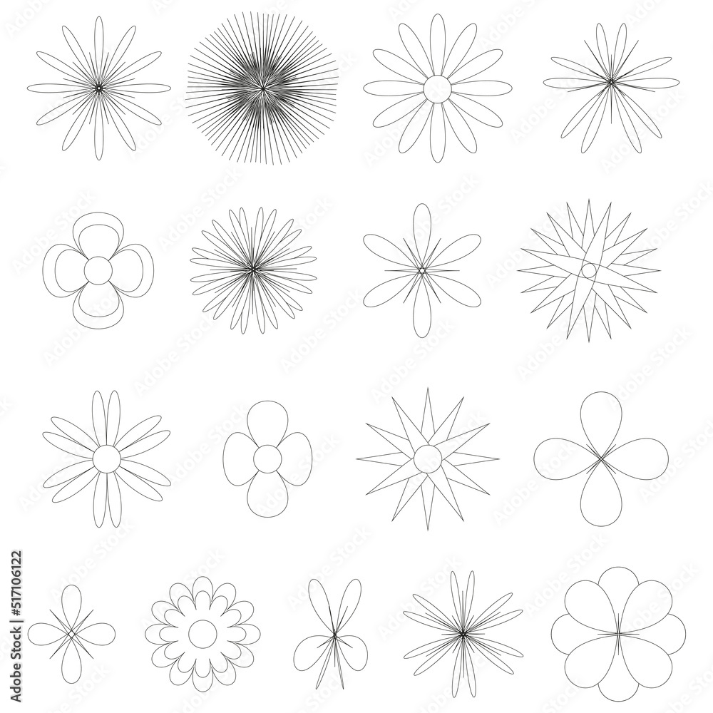 Simple flower line art design. Floral pattern element. Spring decoration. Vector illustration. stock image. Simple flower line art design. Floral pattern element. Spring decoration. Vector illustration. stock image.