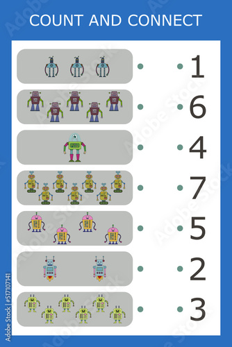 Counting Game for Preschool Children. Count how many robots