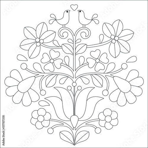 Funny flower coloring page for kids