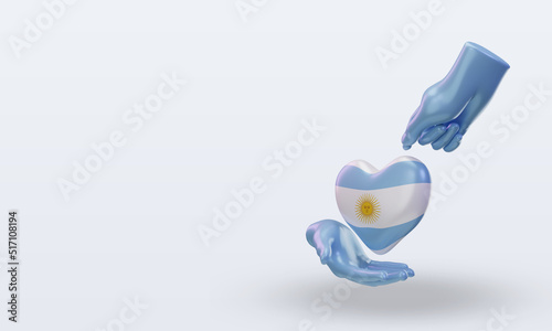 3d charity day Argentina flag rendering right view
