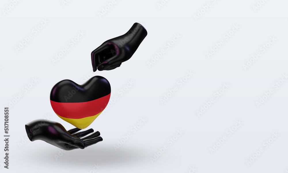 3d charity day Germany flag rendering left view 3d charity day Germany flag rendering left view