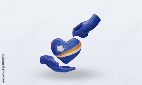3d charity day Marshall Islands flag rendering front view