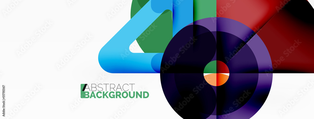 Obraz premium Creative geometric wallpaper. Circles, lines background. Business template for wallpaper, banner, background or landing