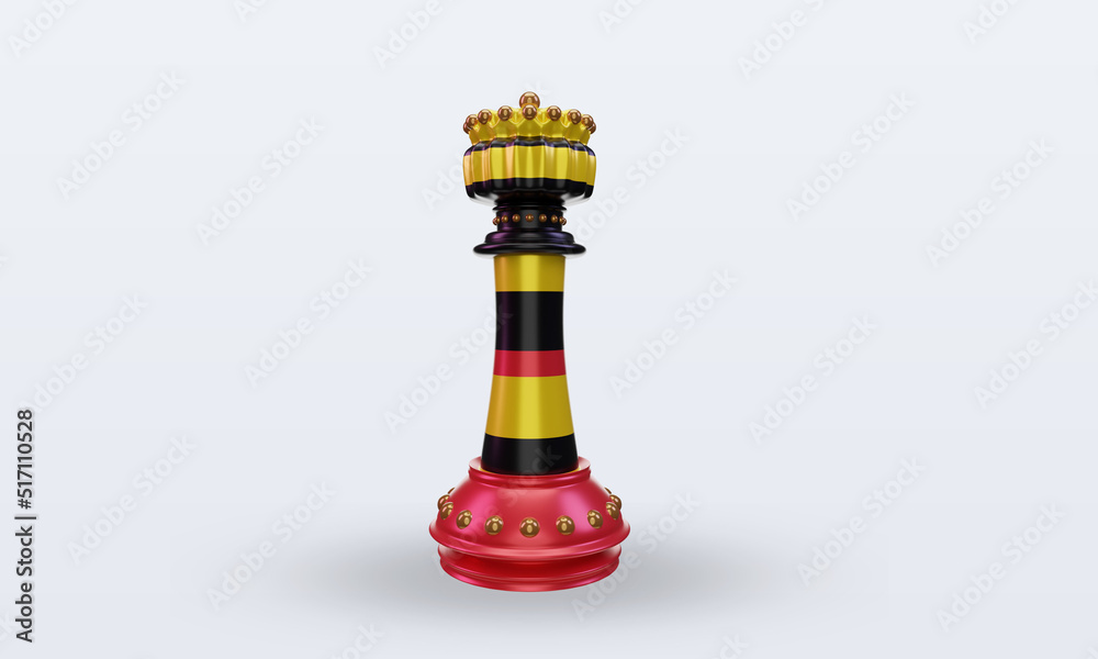 3d king chess Germany flag rendering front view 3d king chess Germany flag rendering front view