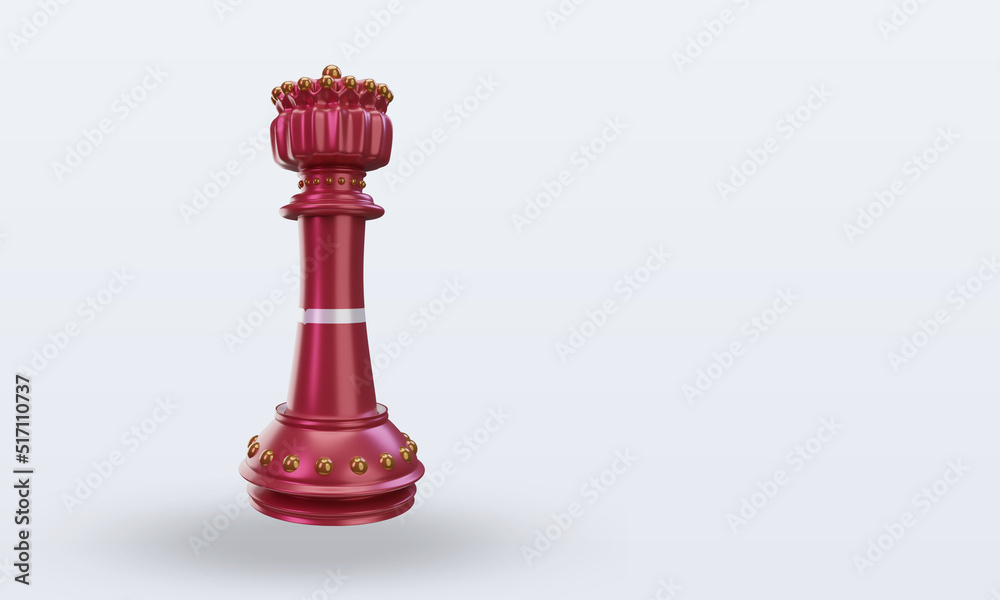 Fototapeta premium 3d king chess Latvia flag rendering left view
