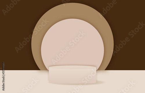 brown minimal Abstract geometric pedestal background. presentation cover product theme background for sales online shopping.