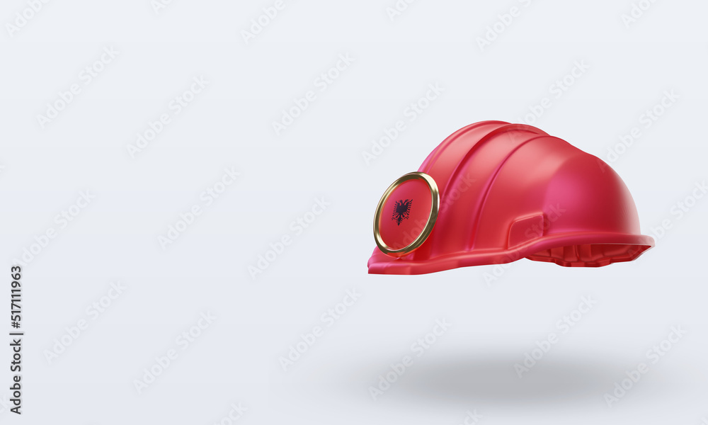 3d engineer Albania flag rendering right view 3d engineer Albania flag rendering right view