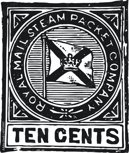 Vintage Postal, Postage, Mail Stamps in Vector