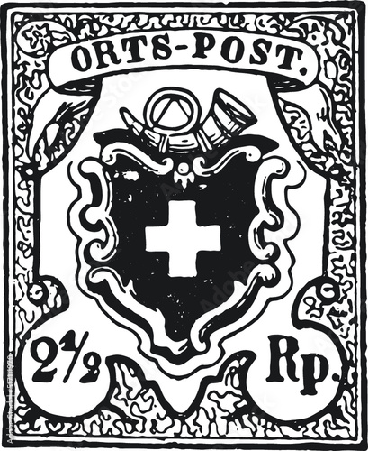 Vintage Postal, Postage, Mail Stamps in Vector