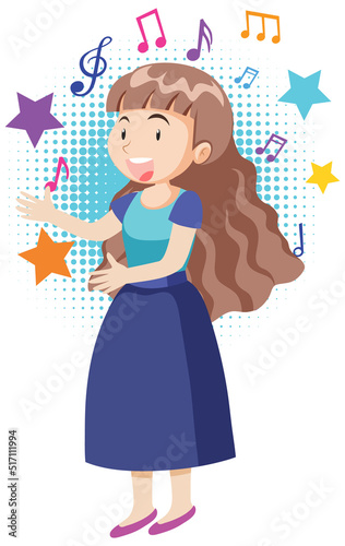 Female singer cartoon character