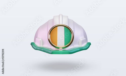 3d engineer Cote dIvoire flag rendering front view photo