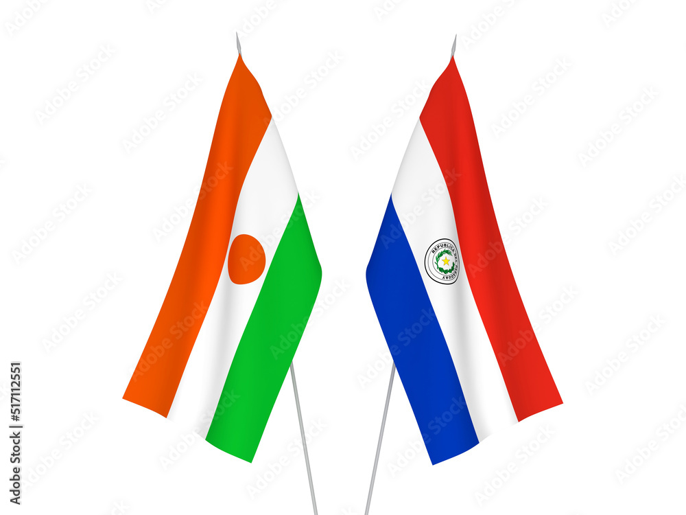 Republic of the Niger and Paraguay flags Republic of the Niger and Paraguay flags