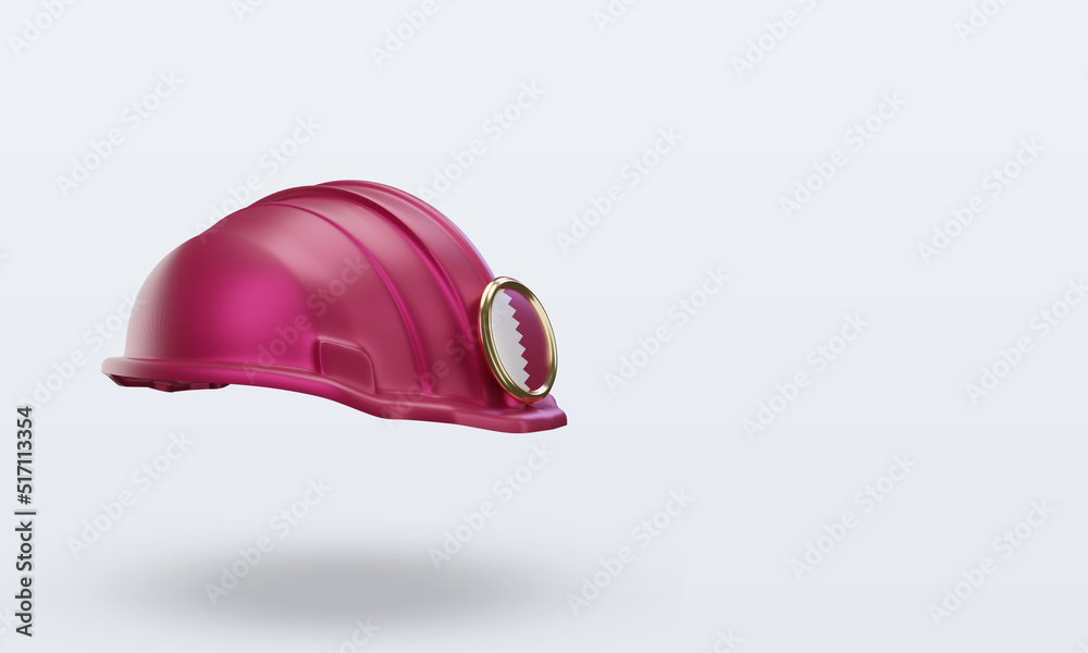 Fototapeta premium 3d engineer Qatar flag rendering left view