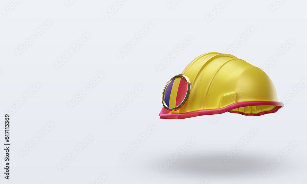 Fototapeta premium 3d engineer Romania flag rendering right view